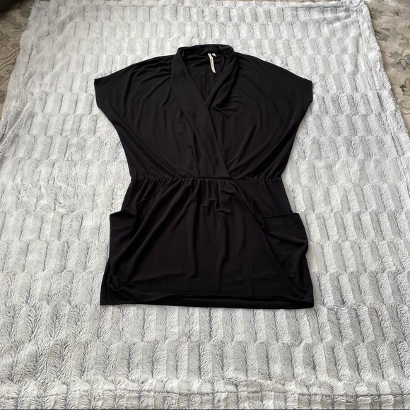 NWOT Rachel Roy Black Faux Wrap Dress - Picture 2 of 12